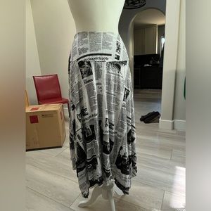 Newsprint summer skirt